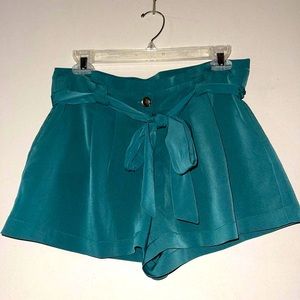 Green paperbag shorts